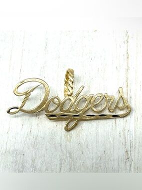 L.A. DODGERS 14K solid script logo pendant by Michael Anthony, NWOT